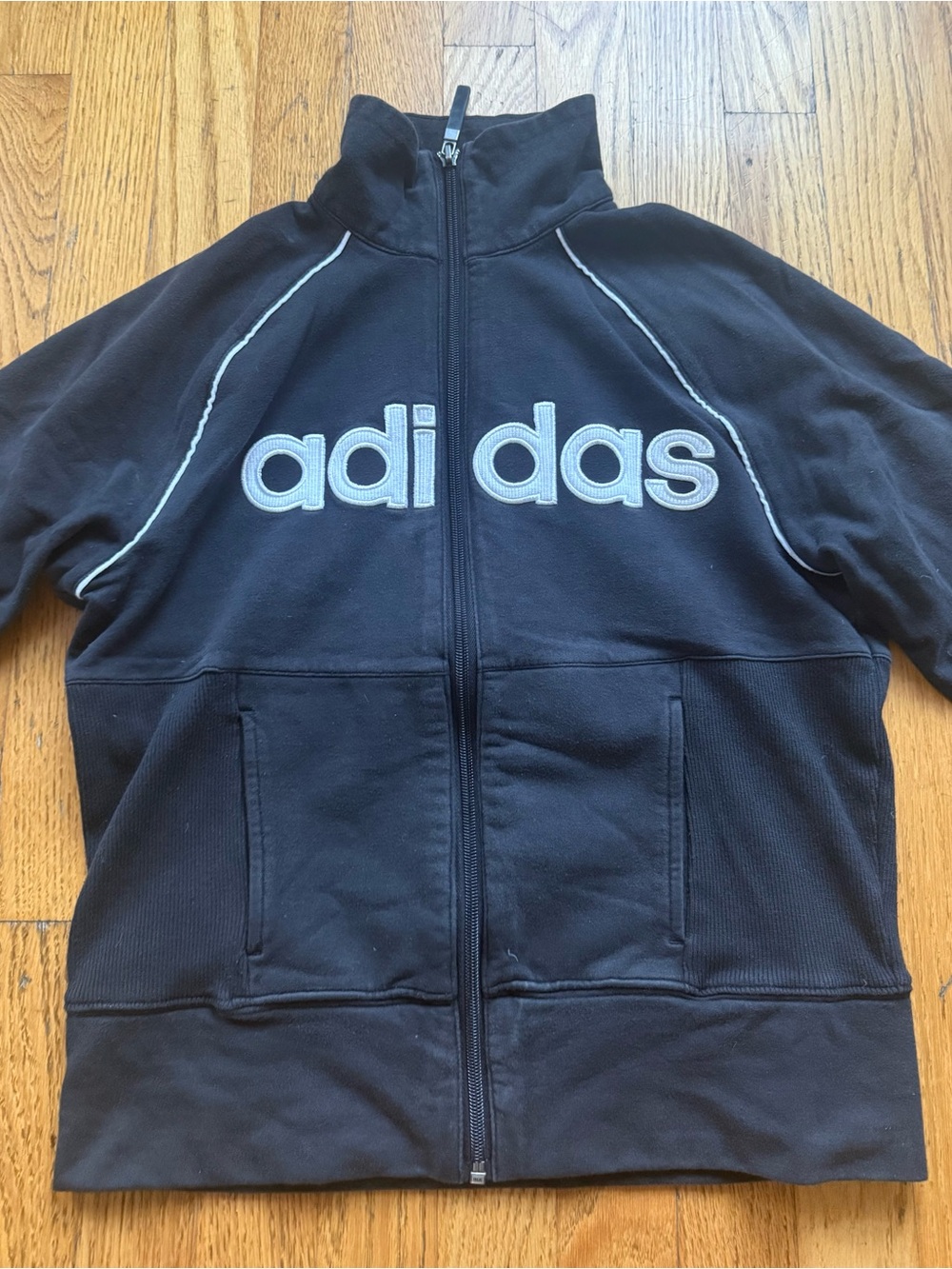Vintage Retro Adidas Warm Up Track Jacket Sweatshirt Run DMC Gear - Embroidered